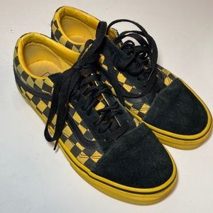 Vans black yellow checkered
